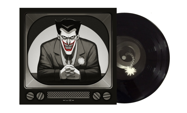 The Joker Artwork by Mike Mitchell Pressed on Bomb Black Vinyl