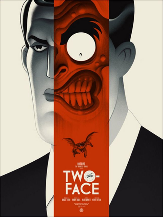 「トゥー・フェイス」レギュラー Two-Face Regular Poster by Phantom City Creative.18"x24"  Edition of 275 US$45