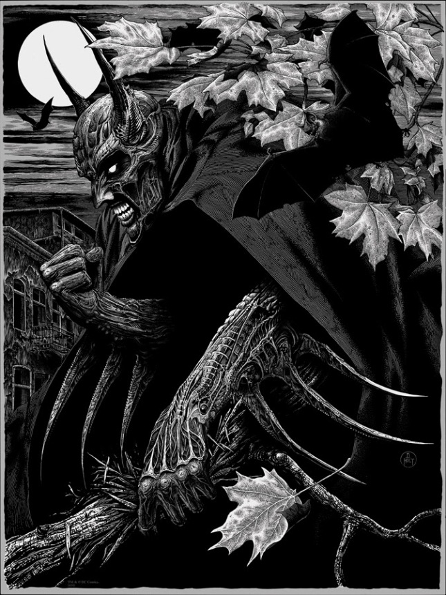 「バットマン」 Batman  by Brandon Holt.  18”x24” screen print. Hand numbered. Edition of 275.  Printed by Burlesque of North America. $45