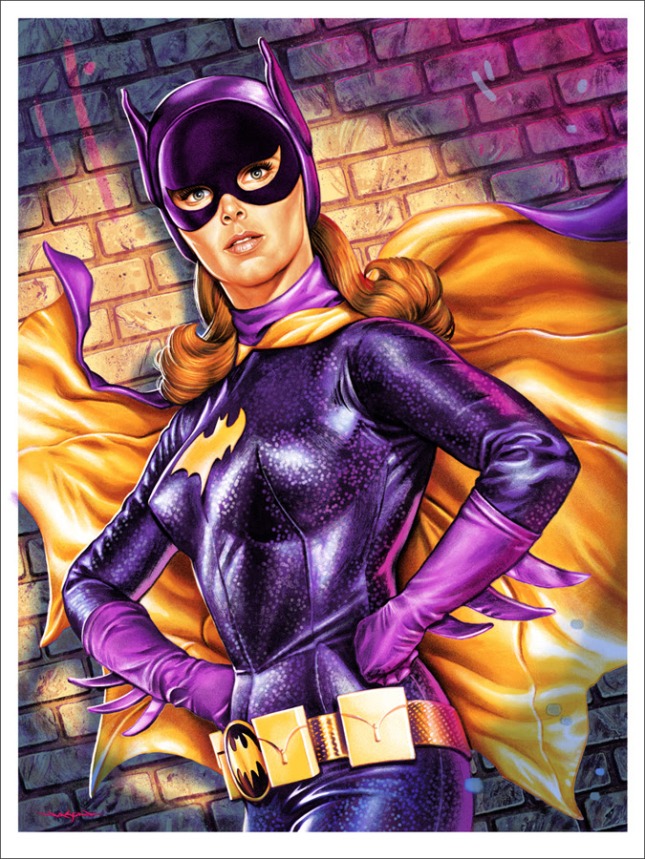 「バットガール」 Batgirl  by Jason Edmiston.  18"x24" screen print. Hand numbered. Edition of 150.  Printed by D&L Screenprinting.  US$45 