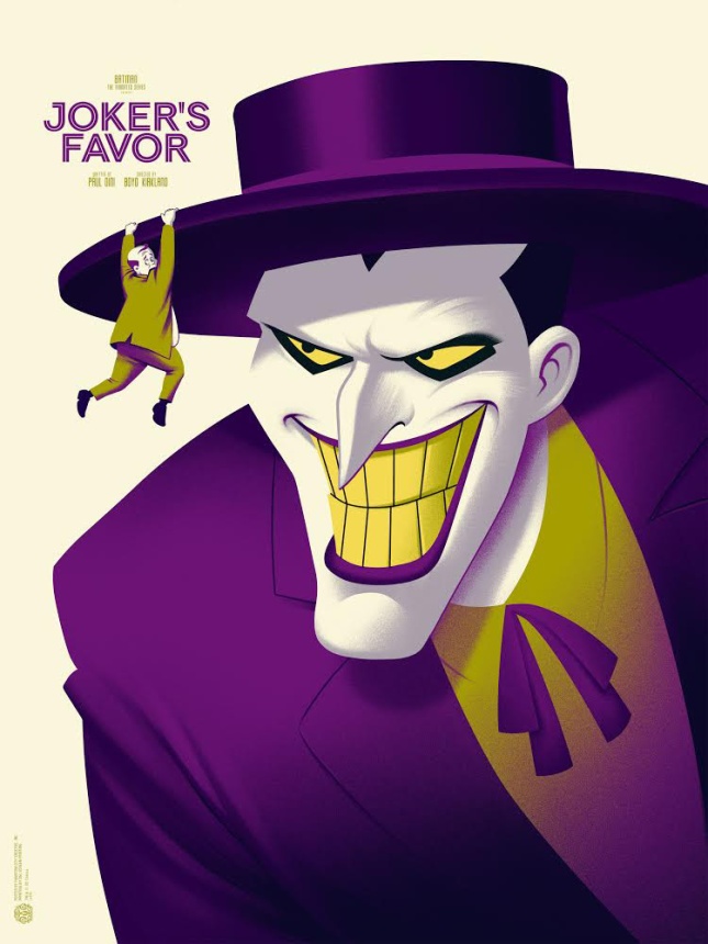 「ジョーカーの陰謀」レギュラー Joker's Favor Regular by Phantom City Creative.  18"x24" screen print. Hand Numbered.  Edition of 175.  Printed by D&L Screenprinting.  US$45