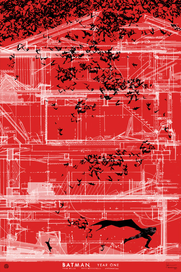 「バットマン: イヤーワン」バリアント Year One Variant by Jock.  24”x36” screen print. Hand Numbered. Edition of 125.  Printed by D&L Screenprinting.  US$75