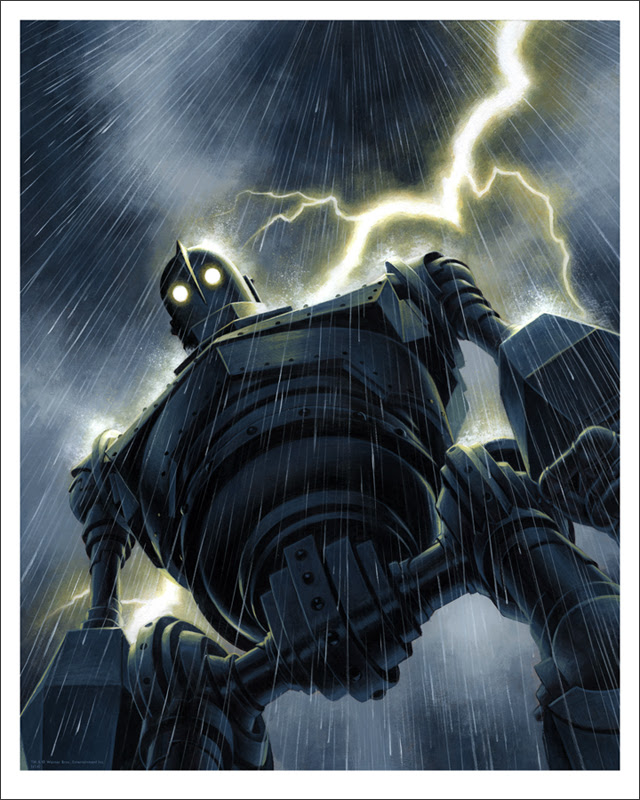 「アイアン・ジャイアント（雨）」 The Iron Giant (Rain)  by Jason Edmiston.  16"x20" giclee. Hand numbered. Edition of 170.  Printed by Static Medium.  US$65